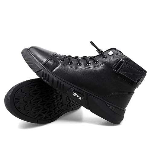 【送料無料】[X-cross] クロス ショートブーツ メンズ 履きやすい サイドファスナー PUレザー ハイカッ..