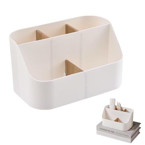 【送料無料】YANYULI リモコンラック デスク収納ボックス 机上ラック 小物入れ 分格 仕切付き 大容量 ..