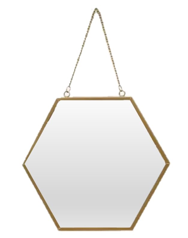 【送料無料】speed mao シンプル おしゃれ 壁掛け 六角形 鏡 ミラー ゴールド