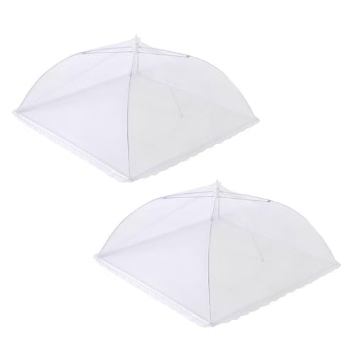 【送料無料】YANYULI 食卓カバー 食卓蚊帳 フードカバー 32*32cm 2個セット メッシュフードカバー ホコリよけ 折り畳み式 收納便利 通気性 ひも付き キッチン用品 キャンプ バーベキューパーティー 家庭用