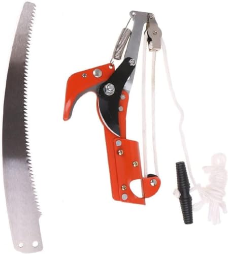 【送料無料】高枝切りバサミ ロープ式高枝切鋏 剪定はさみ のこぎり 剪定鋏 ガーデニング用品 超軽量 ..