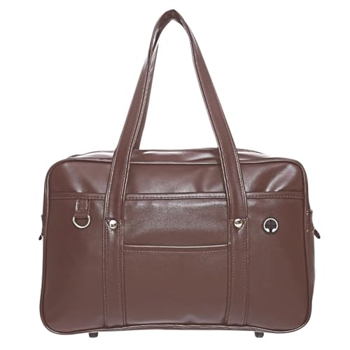 【送料無料】スクールバック 高校生 肩掛け 合皮 - スクバ A4対応 通学 収納ポケット 学生鞄 型押し 大容量 無地 軽量 背負える