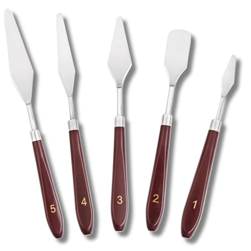 【送料無料】【5本セット】AQUALOACH パレットナイフ ステンレス製 絵画用 スパチュラセット｜油絵 ア..