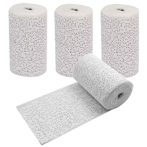 【送料無料】akindou 白 石膏テープ プラスタークロス 4個セット 幅10cm×長さ460cm 水で 硬化 着色可能..