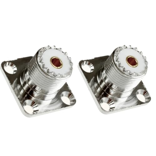 【送料無料】AQUALOACH UHFメスコネクタ SO239 PL259 基板実装タイプ 25×25mm 4穴フランジ PCB取付用 ..