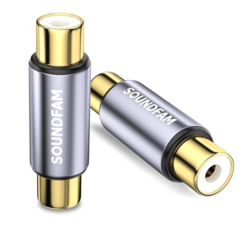 【送料無料】SOUNDFAM RCAメス to RCAメス中継アダプタ，バレルコネクターアダプターは、HDTV、スピーカー、アンプ、カーオーディオ用サブウーファーRCAケーブルを延長する