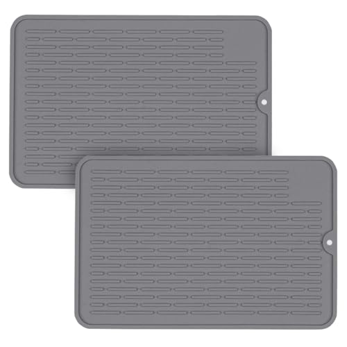 【送料無料】2枚セット 水切りマット キッチン 食器 乾燥用マット 滑り止め 乾燥マット排水 耐熱  ...