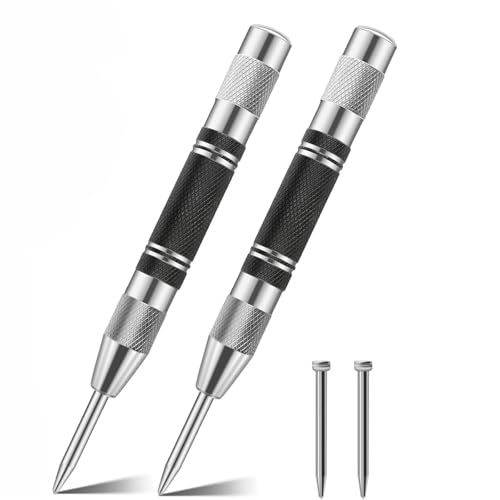 【送料無料】FUYUERO 自動穴あけパ ンチ、自動センターパンチ、スチール製スプリング式セン ター穴あけ..