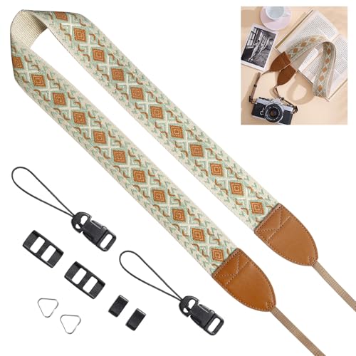 【送料無料】[Yullmu] カメラストラップ カメラネックストラップ 一眼レフ おしゃれ 刺繍 ボヘミアン風..
