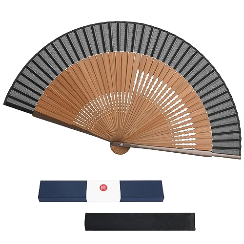 【送料無料】[Warudo] 扇子 メンズ 丈夫 ギフト箱付き 袋付き 高級シルク扇子 おしゃれ レ ...