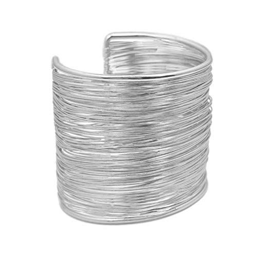 【送料無料】[APOSITV]バングル レディース ブレスレット シルバー ゴールド ワイヤーデザイン 太め ワ..