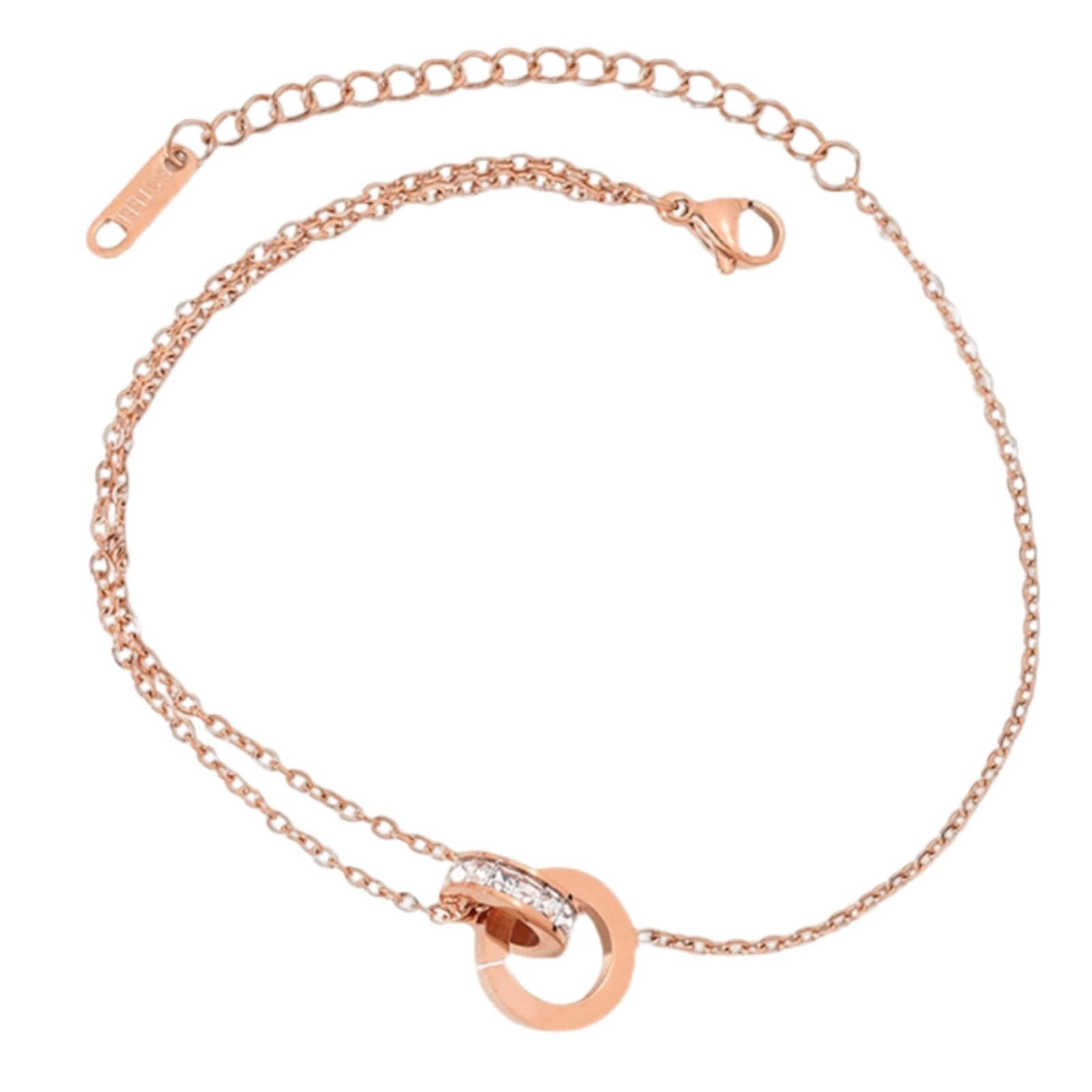 【送料無料】[APOSITV]アンクレット レディース ピンクゴールド キラキラ ゴールド チェーン ラインス..