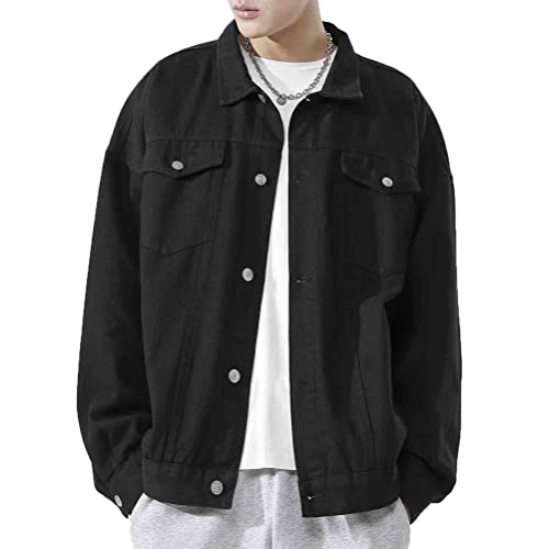 【送料無料】[Majisohiroka] デニムジャケット メンズ レディース 無地 ゆったり アウター ジージャン ..