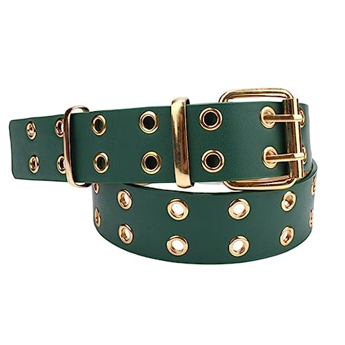 【送料無料】[APOSITV] レディース ベルト 幅広 太め ダブルピン ゴールドバックル ゴールドベルト穴 ..