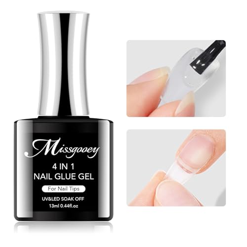 【送料無料】Missgooey ネイルグルー ネイルチップ接着剤 4-IN-1 多機能ネイルグルー UV/LED対応 強力な接着力 初心者&プロ適用