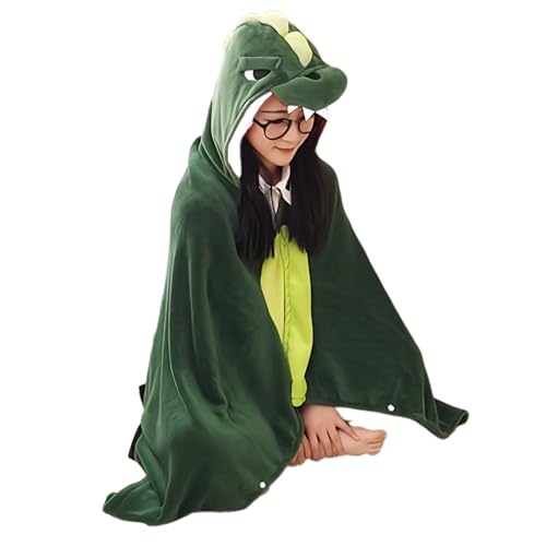 【送料無料】(APOSITV)ブランケット 恐竜 ひざ掛け 大判 暖かい ふわふわ もこもこ ボタン付き 着る毛..