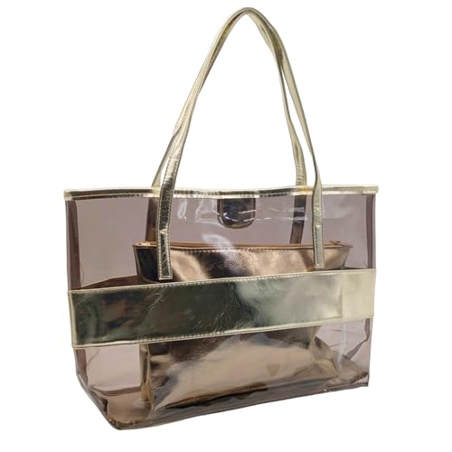 【送料無料】[APOSITV] クリアバック 透明バック ビニール トート ポーチ付き 2way 肩掛け バック pvc ..