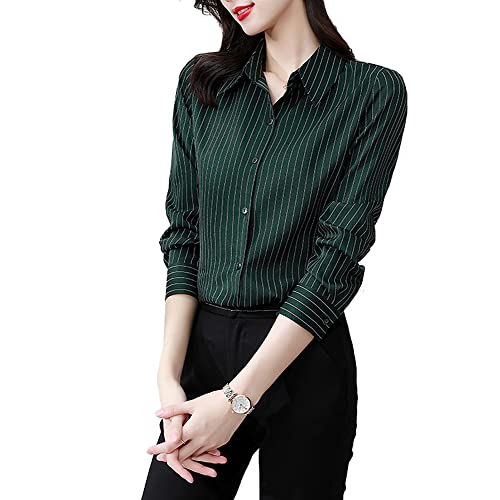 【送料無料】[Bolan　Verl] ストライプ カッター シャツ 長袖 ワイシャツ レディース オフィス ブラウ..