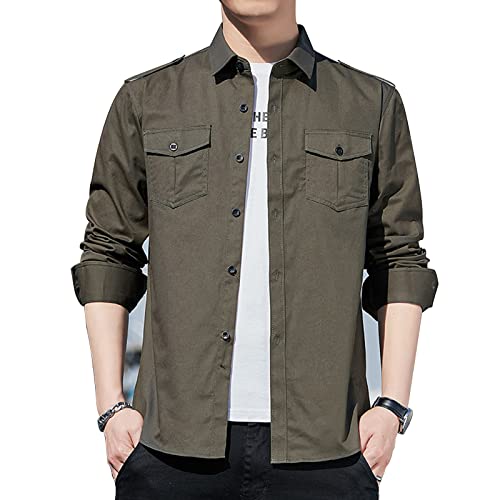 【送料無料】[SUNDAY ROSE] シャツ メンズ 長袖 カジュアル ワイシャツ 男性 ポケット付き 長袖シャツ ビジネス 仕事着