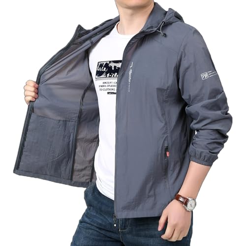 【送料無料】[Rortyno] ウインドブレーカー メンズ 夏 アウトドアジャケット 極薄 ナイロンジャケット 日焼け止め ナイロンヤッケ 超軽量 マウンテンパーカー 撥水 ジップアップジャンパー 通気性 釣り 登山アウター スリム 無地 コンパクト