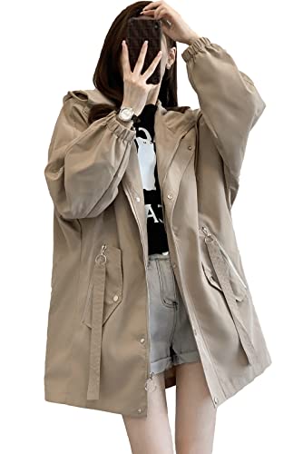 【送料無料】[Chubikime] アウター ジップアップ コート レディース ジャケット フード付き トレンチコート ミディアム丈 スプリングコート 秋 春