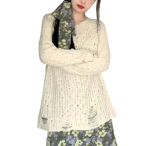 【送料無料】[DayaEmmoTQ] セーター 中空 レディース ニット 長袖 薄い やや透け感 プルオーバー トッ..