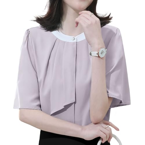 【送料無料】[Sueeya] スイーヤ ブラウス ボウタイ風 レディース シャツ バイカラー 半袖 トップス 着せ 女性 おしゃれ エレガント 可愛い カジュアル ビジネス オフィス フォーマル 通勤 OL