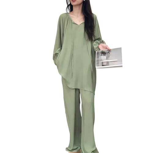 【送料無料】[DayaEmmoTQ] コットンシルク パジャマ レディース- ヘアゴム付き ルームウェア 薄い ラン..