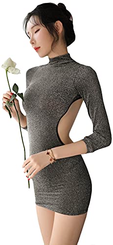 【送料無料】[Byuuu] レディースセクシー ミニドレス タイト ワンピース ボディコン キラキラ 透け感 ..