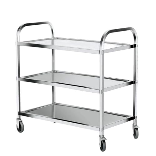 【送料無料】uyoyous 配膳ワゴン 3段 キャスター付き キッチンカート ステンレス 配膳カート 組立式 食..