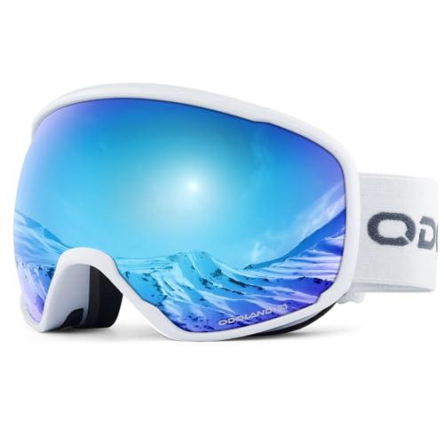 【送料無料】[Odoland] スノーゴーグル 2層球面レンズ 曇り止め OTGメガネ対応 ミラーレンズ UV400 ダ..