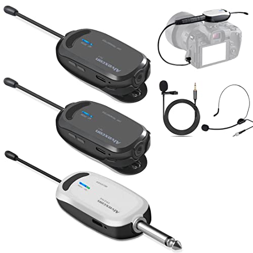【送料無料】Alvoxcon ワイヤレスマイク ヘッドセット ピンマイク ワイヤレス UHF クリップマイク 無線..