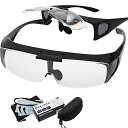 【送料無料】GOKEI ルーペメガネ 1.6倍 最新型 6点セット 跳ね上げ機能付き 跳ね上げルーペ メガネの上からも掛けられる 拡大鏡 めがね メガネ型拡大鏡...