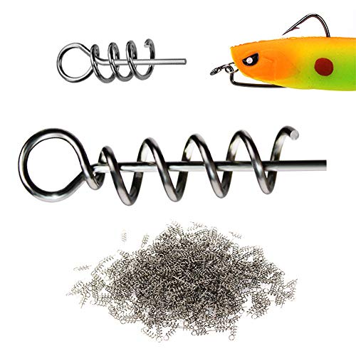 【送料無料】Kingsie 釣りルアーピン 90個セット 1.5cm スクリューピン ワーム フック 固定 スプリング..