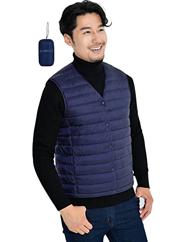 【送料無料】Bvaeocl ダウンベスト メンズ インナーダウンベスト Vネック 立ち襟 軽量 防寒 暖かい ウ..