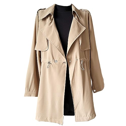 【送料無料】[xppe] トレンチコート レディース ジャケット スプリングコート ミドル丈 ジャケット アウター 春 秋 Aライン 無地 おしゃれ ゆったり 大きいサイズ テーラード ダブルボタン オシャレ フォーマル 通勤