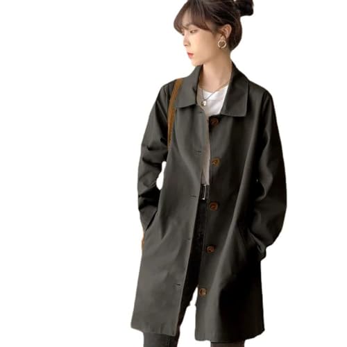 【送料無料】LIYURLTA トレンチコート レディース スプリングコート ミリタリーコート ハーフコート 長袖 カジュアル 通勤 アウター 春 秋 きれいめ 着痩せ 大きいサイズ LIY104 (JP, アルファベット, L, ブラック)