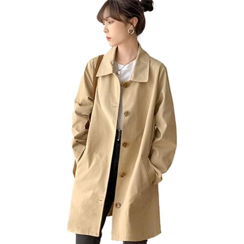 【送料無料】Moilyuko トレンチコート レディース スプリングコート ミリタリーコート ハーフコート 長袖 アウター 通勤 カジュアル かわいい 着痩せ 大きいサイズ 春秋 Mo101 (M, カーキ)
