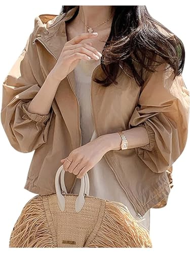 【送料無料】LIYURLTA ブルゾン ジャケット マウンテン レディース UVカットパーカー 韓国 防風 防水性 ゆったり 薄手 フード付き ジップアップ ア...