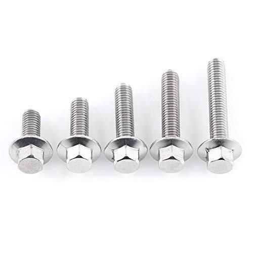 【送料無料】Walfront 10本M6 304ステンレス鋼製 六角フランジねじボルトファスナー（M6×25mm） フラン..