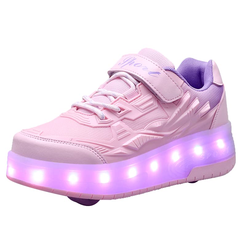 【送料無料】[amandpm] ローラーシューズ 光る靴 子供靴 ローラースケート靴 発光シューズ 白 黒 可愛..