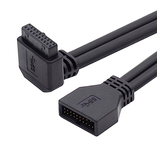 【送料無料】NFHK コード 角度付き USB 3.0 20ピン 19ピン オス ロープロファイル - メス 延長 5Gbps ..