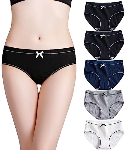 【送料無料】[JIOYIEO] ショーツ レディース パンツ【5枚セット】綿 少女雰囲気 蝶結び 可愛い セクシ..