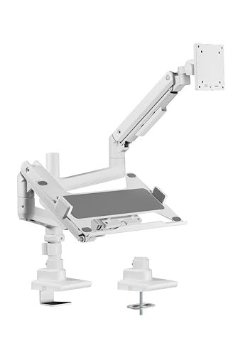 【送料無料】Alterzone モニターアーム 49インチ対応 ポール固定式 ガススプリング ノートPCトレイ付き..