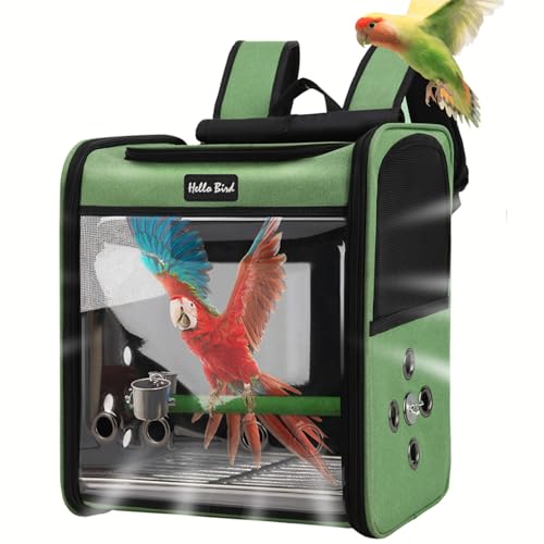 【送料無料】Hopeholic 鳥用 キャリーバッグ インコ キャリー リュック 鳥用 移動用 外出便利 可視窓付..