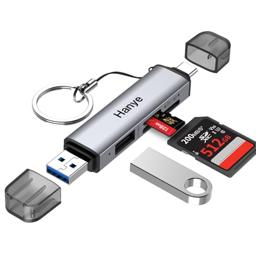 【送料無料】Hanye SD 3.0 カードリーダー USB 3.2 Gen 1 5Gbps 3-in-1 SDXC microSDXC USBポート USB ..