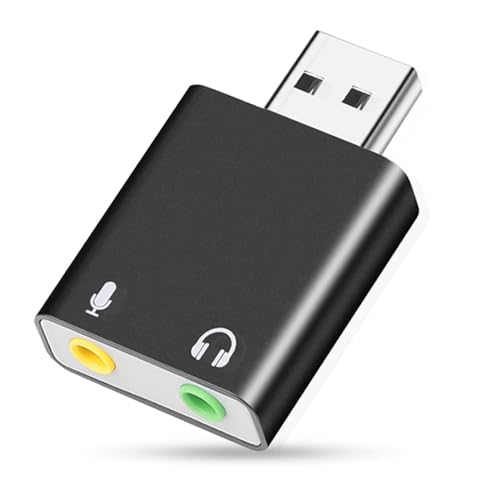 【送料無料】LeTradeJP USB オーディオ変換アダプター USB外付け サウンドカード USBイヤホンジャック変換アダプタ 3.5mm ミニジャック オーディオインターフェイス ヘッドホン出力 PS4/MacBook/Mac Mini/iMac/Windows PCなど対応 (ブラック)