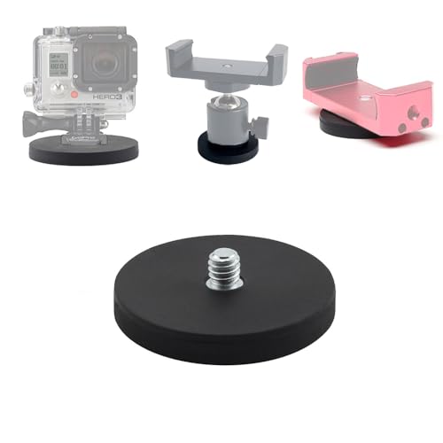 【送料無料】Mikankawa アクションカメラ 磁気吸盤 1/4ネジ マグネット 雲台 ゴム被覆 車載 スマホホル..