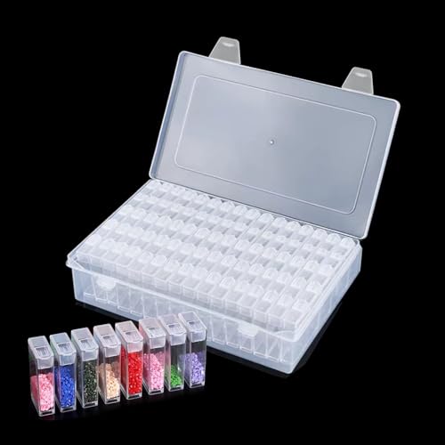 【送料無料】DIFEIUKI アクセサリーボックス 丸い瓶60個 小物ケース ビーズ収納 ダイヤモンドアート整..