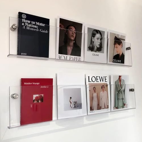 【送料無料】hengshao マガジンラック 壁掛け 2個セット 100*15*5cm マガジンスタンド パンフレットス..